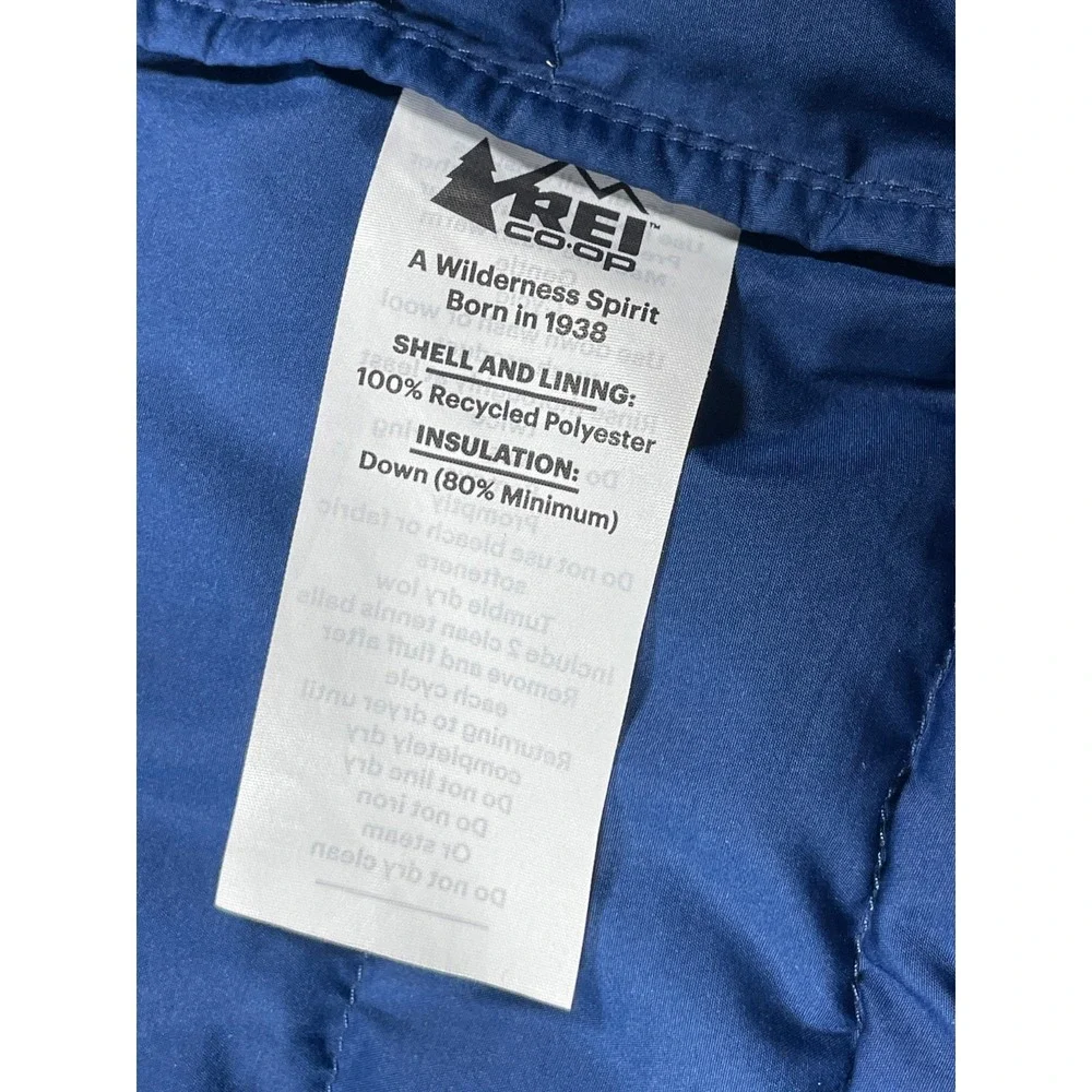 REI Co-op Down Puffer Vest Kids Medium 10-12 Blue Packable Lightweight